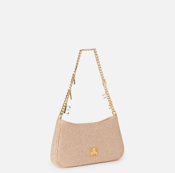 Elisabetta Franchi Borse A Spalla^Borsa hobo in tessuto con tracolla charms PeachRose