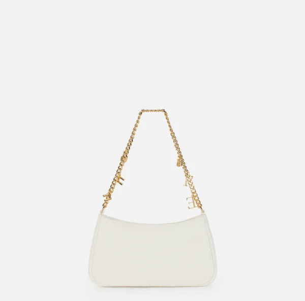 Elisabetta Franchi Borse A Spalla^Borsa hobo in tessuto con tracolla charms Avorio