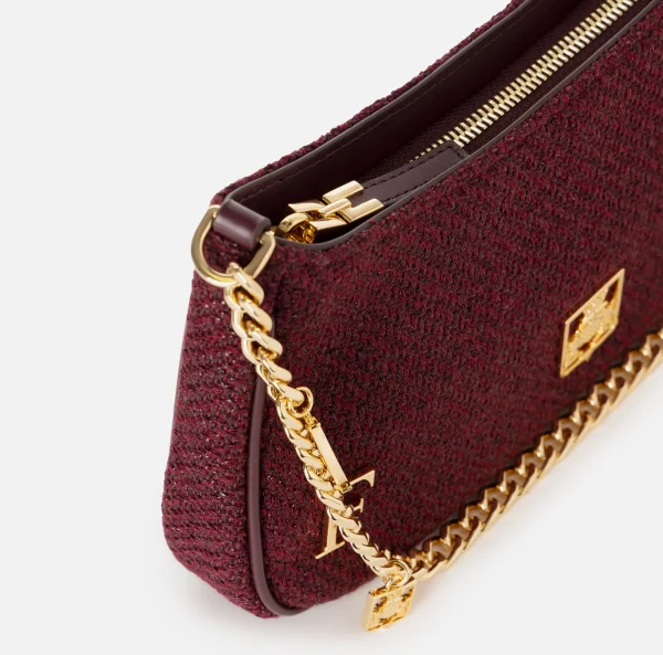 Elisabetta Franchi Borse A Spalla^Borsa hobo in tessuto con tracolla charms RougeNoir