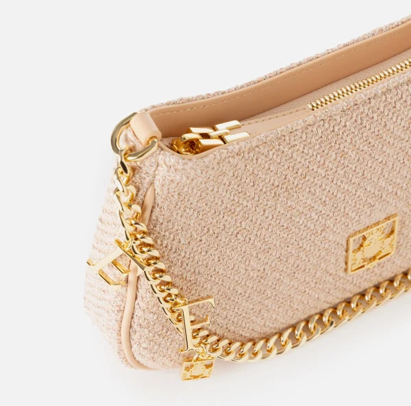 Elisabetta Franchi Borse A Spalla^Borsa hobo in tessuto con tracolla charms PeachRose