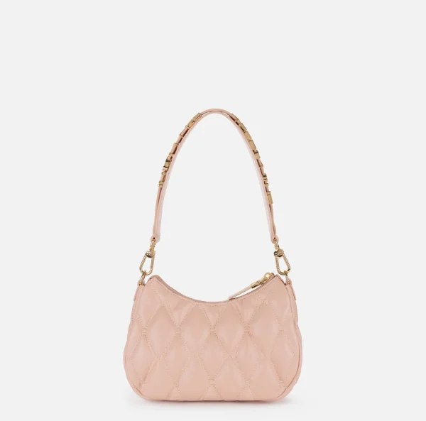 Elisabetta Franchi Borse A Spalla^Borsa hobo in tessuto embossed con lettering Carne