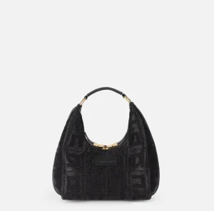 Elisabetta Franchi Borse A Mano^Borsa hobo in tessuto jacquard Nero