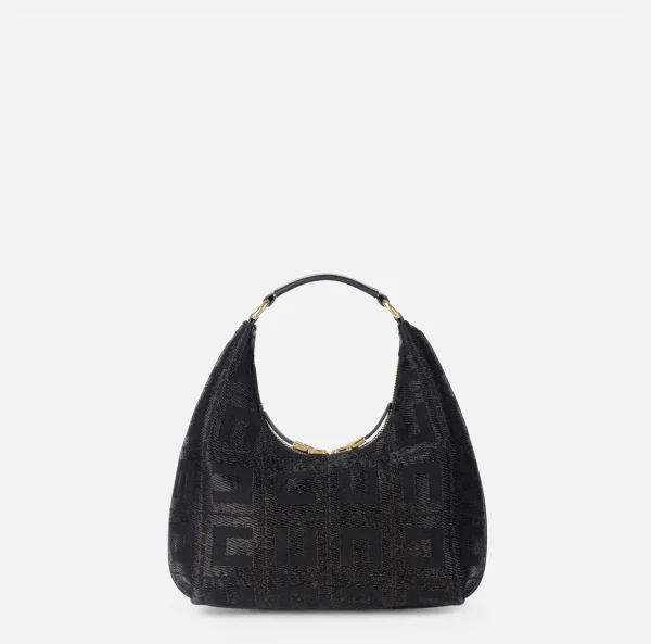 Elisabetta Franchi Borse A Mano^Borsa hobo in tessuto jacquard Nero