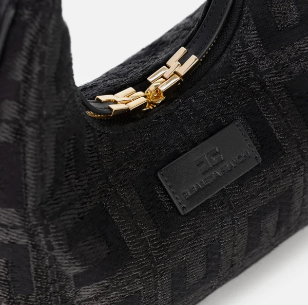 Elisabetta Franchi Borse A Mano^Borsa hobo in tessuto jacquard Nero