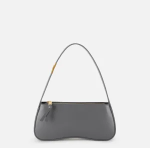Elisabetta Franchi Borse A Spalla^Borsa hobo media in nappa lucida Steel