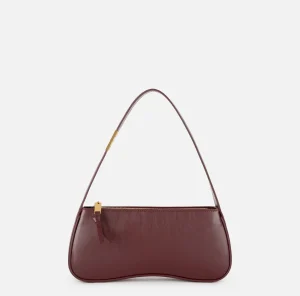 Elisabetta Franchi Borse A Spalla^Borsa hobo media in nappa lucida RougeNoir