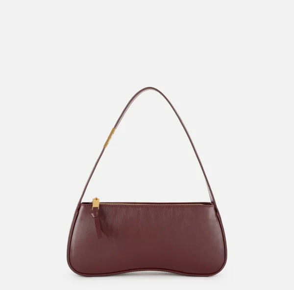 Elisabetta Franchi Borse A Spalla^Borsa hobo media in nappa lucida RougeNoir