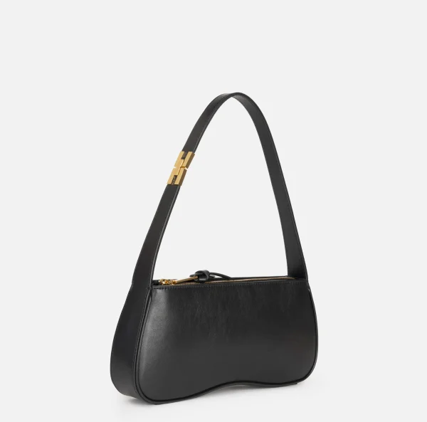 Elisabetta Franchi Borse A Spalla^Borsa hobo media in nappa lucida Nero