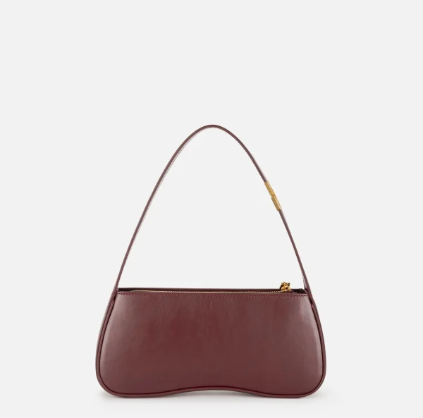 Elisabetta Franchi Borse A Spalla^Borsa hobo media in nappa lucida RougeNoir
