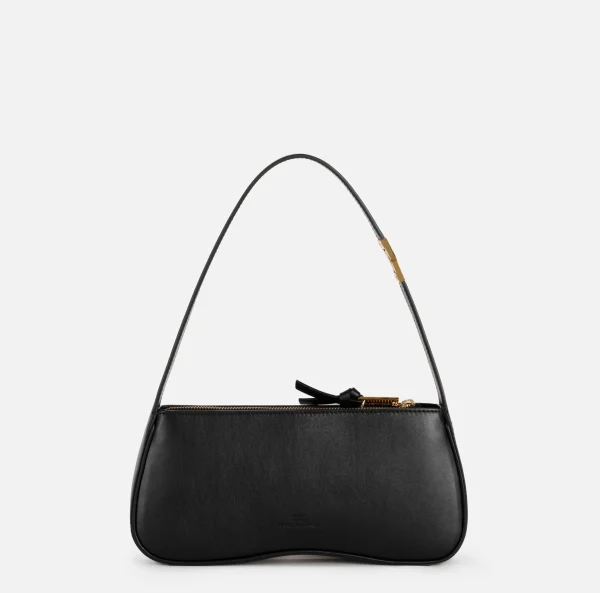 Elisabetta Franchi Borse A Spalla^Borsa hobo media in nappa lucida Nero