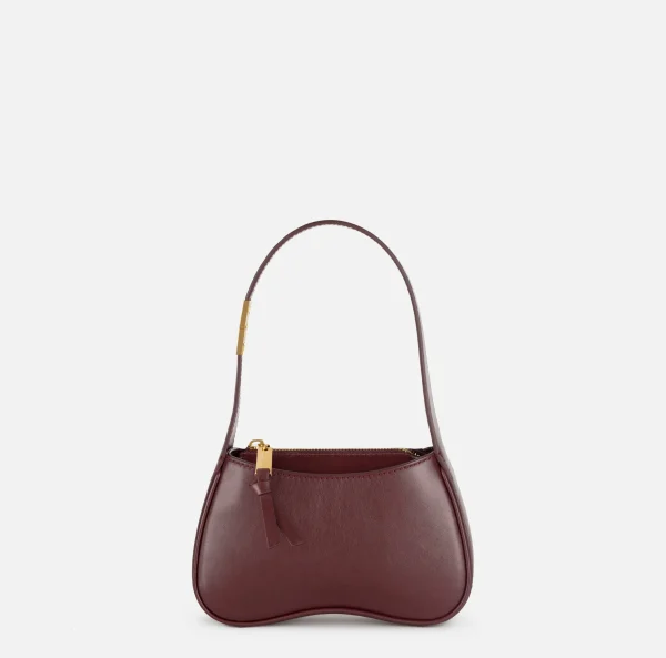 Elisabetta Franchi Borse A Spalla^Borsa hobo mini in nappa lucida RougeNoir