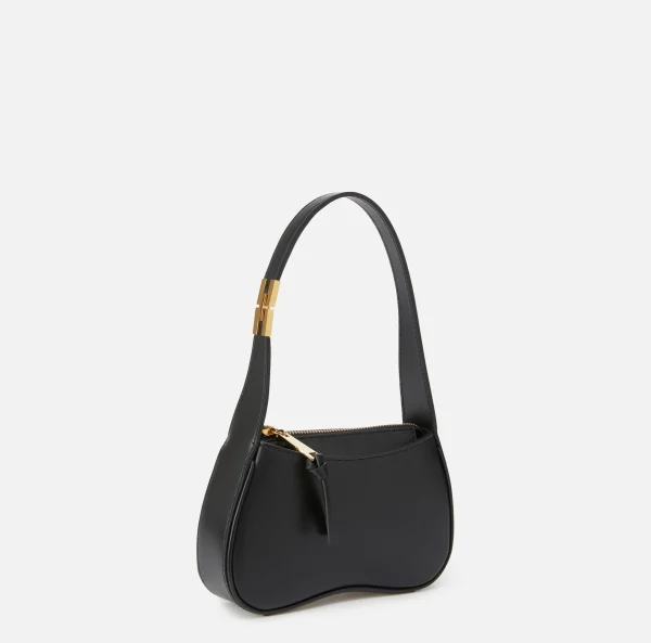 Elisabetta Franchi Borse A Spalla^Borsa hobo mini in nappa lucida Nero