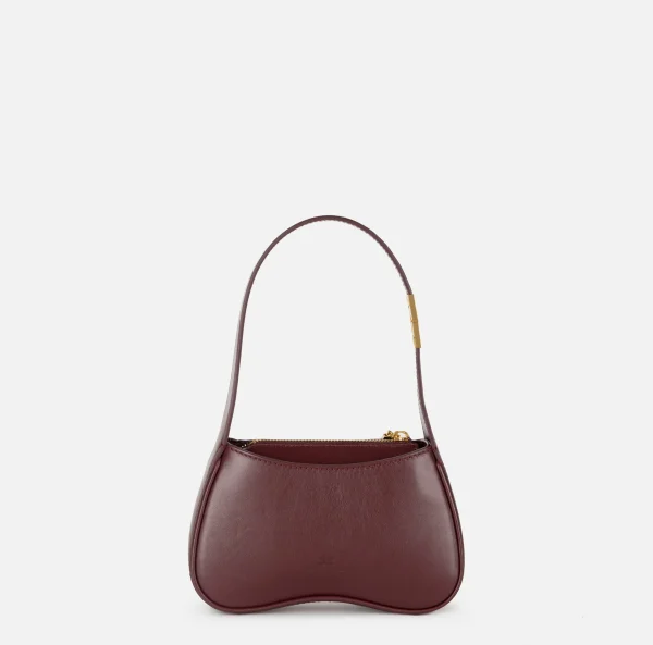Elisabetta Franchi Borse A Spalla^Borsa hobo mini in nappa lucida RougeNoir