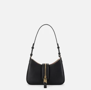 Elisabetta Franchi Borse A Spalla^Borsa hobo piccola in materiale effetto pelle con zip Nero
