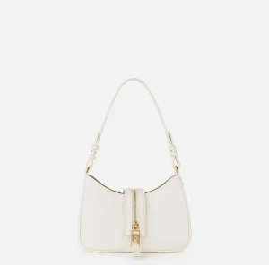 Elisabetta Franchi Borse A Spalla^Borsa hobo piccola in materiale effetto pelle con zip Burro