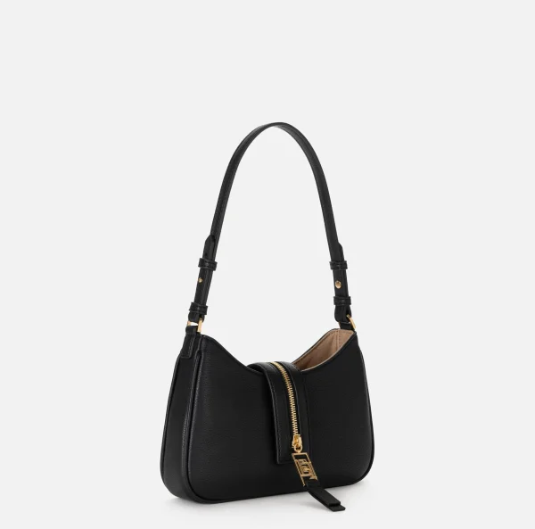 Elisabetta Franchi Borse A Spalla^Borsa hobo piccola in materiale effetto pelle con zip Nero