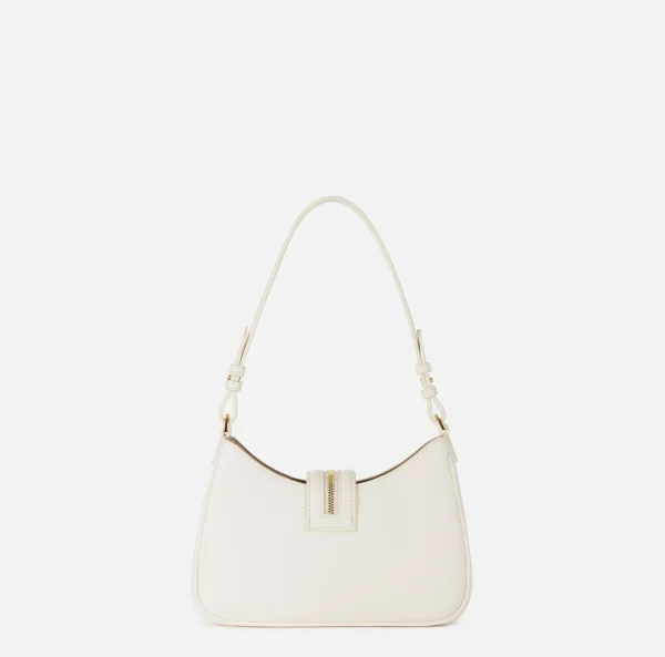 Elisabetta Franchi Borse A Spalla^Borsa hobo piccola in materiale effetto pelle con zip Burro