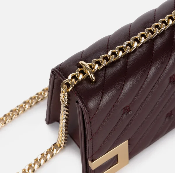 Elisabetta Franchi Borse A Tracolla^Borsa media matelassé con tracolla RougeNoir