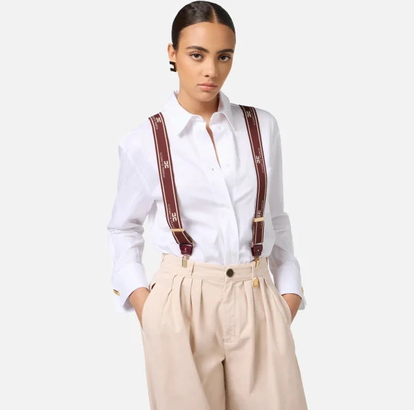 Elisabetta Franchi Cinture^Bretelle con elastico logato RougeNoir