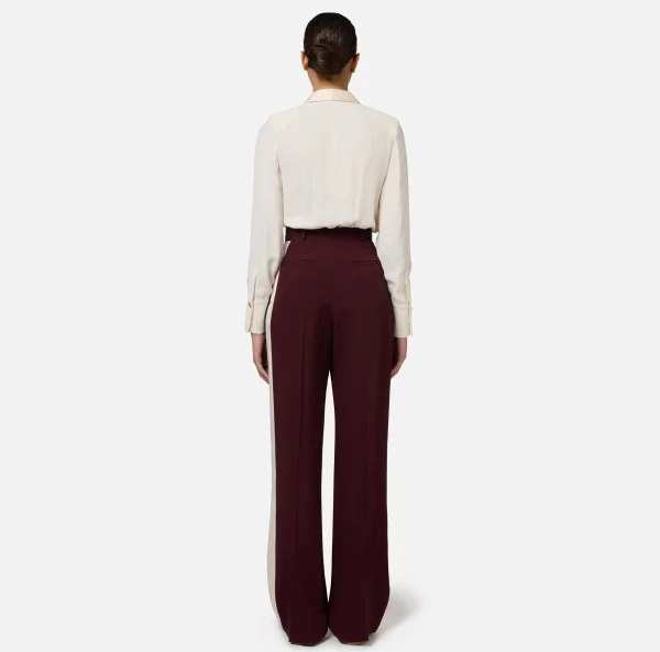 Elisabetta Franchi Camicie E Bluse | Top, T-Shirt & Body^Camicia body in georgette e raso con zip Burro