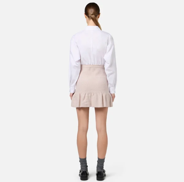 Elisabetta Franchi Camicie E Bluse^Camicia cropped in popeline con fascione Bianco