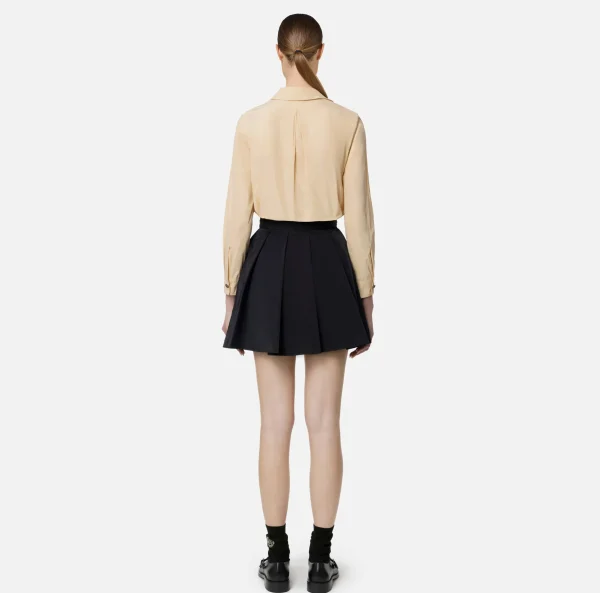 Elisabetta Franchi Camicie E Bluse^Camicia dritta in nylon tecnico con cravatta Crema