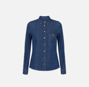 Elisabetta Franchi Camicie E Bluse^Camicia in denim con taschino Bluedenim