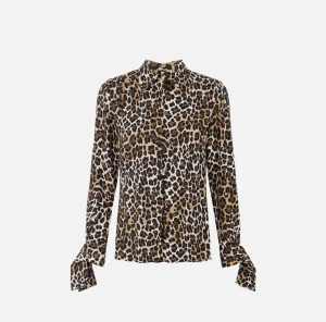 Elisabetta Franchi Camicie E Bluse^Camicia in georgette con polsi a nastro Animalier