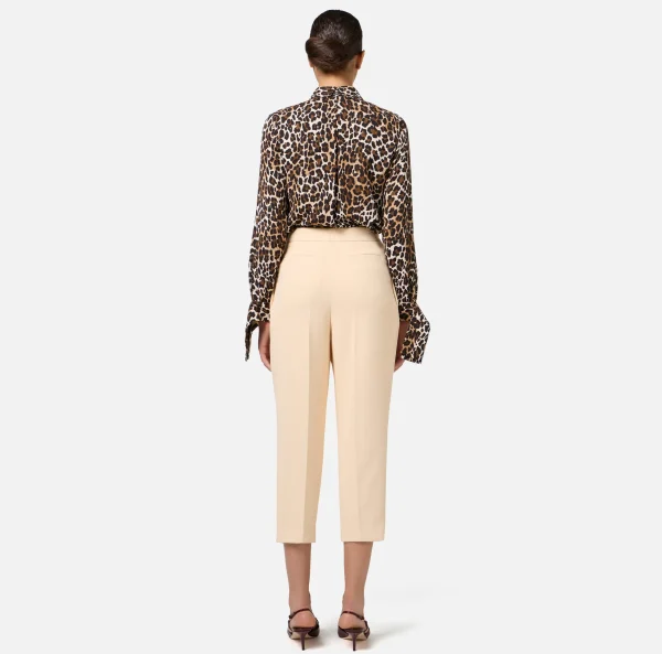 Elisabetta Franchi Camicie E Bluse^Camicia in georgette con polsi a nastro Animalier