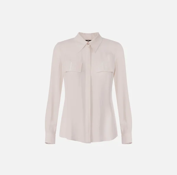 Elisabetta Franchi Camicie E Bluse^Camicia in georgette con patte ricamate Lattice