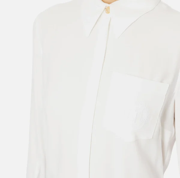 Elisabetta Franchi Camicie E Bluse^Camicia in georgette con patch logo Avorio
