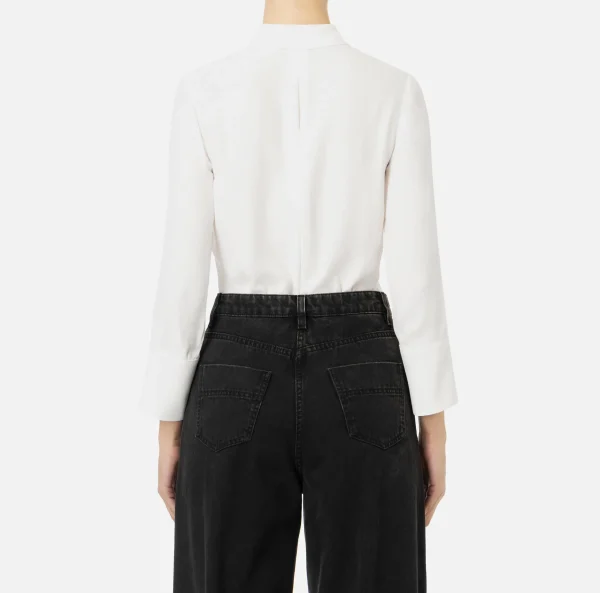 Elisabetta Franchi Camicie E Bluse^Camicia in georgette con patch logo Avorio