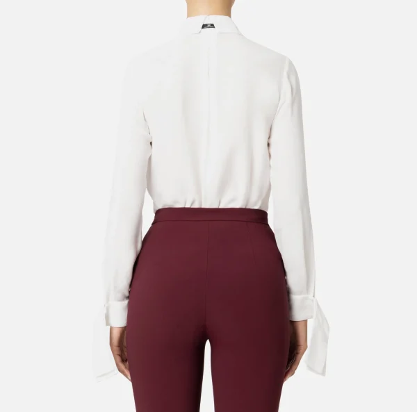 Elisabetta Franchi Camicie E Bluse^Camicia in georgette con polsi ricamati Avorio