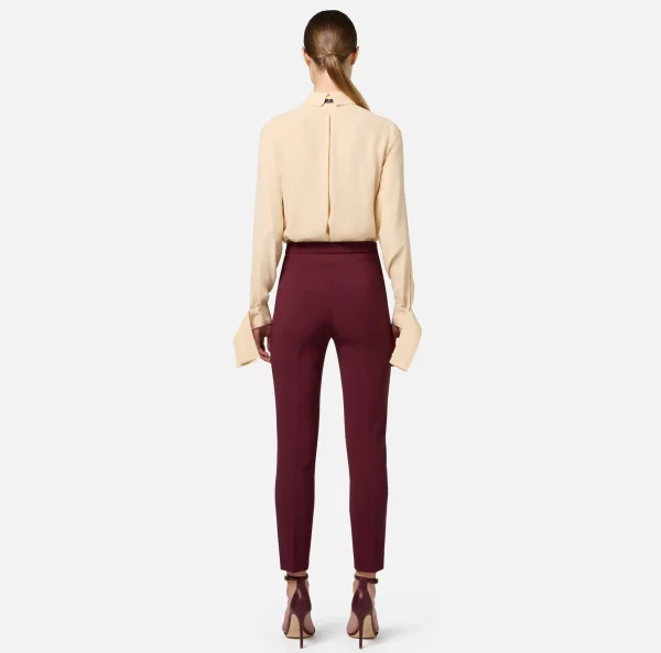 Elisabetta Franchi Camicie E Bluse^Camicia in georgette con polsi ricamati Crema