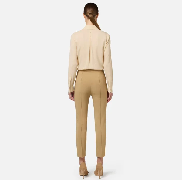 Elisabetta Franchi Camicie E Bluse^Camicia in georgette stretch con fiocco Crema