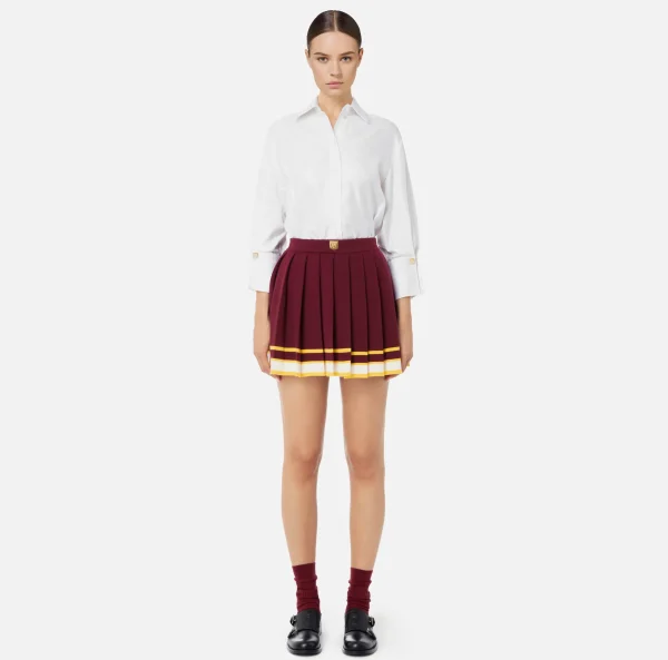 Elisabetta Franchi Camicie E Bluse^Camicia in popeline chevron con pinces Bianco