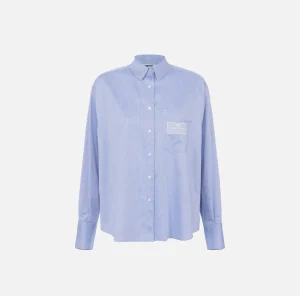 Elisabetta Franchi Camicie E Bluse^Camicia in popeline con etichetta logo Oxford