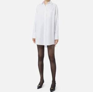 Elisabetta Franchi Camicie E Bluse^Camicia in popeline con etichetta in organza ricamata Bianco