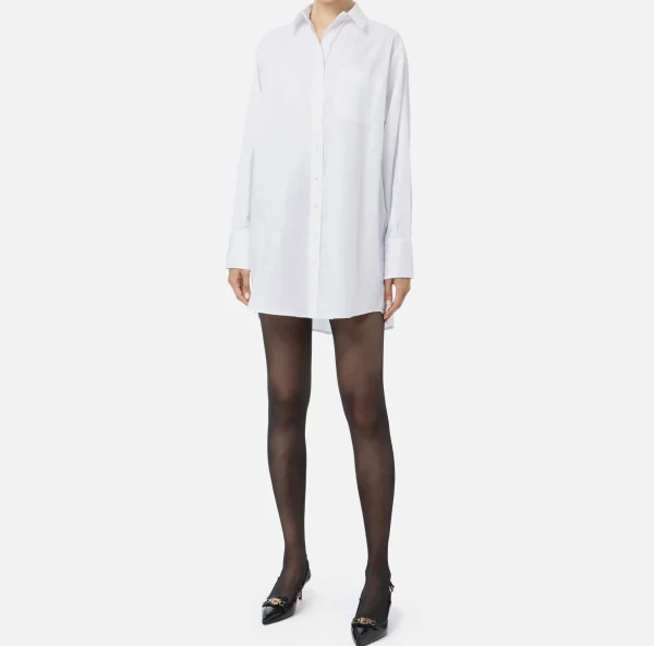 Elisabetta Franchi Camicie E Bluse^Camicia in popeline con etichetta in organza ricamata Bianco