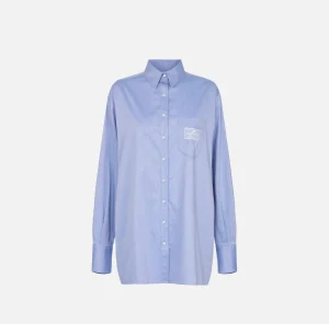 Elisabetta Franchi Camicie E Bluse^Camicia in popeline con etichetta in organza ricamata Oxford