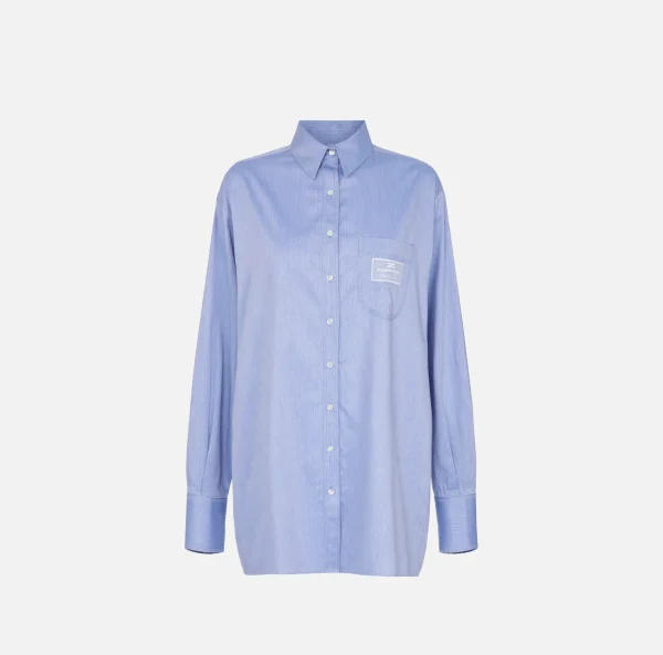 Elisabetta Franchi Camicie E Bluse^Camicia in popeline con etichetta in organza ricamata Oxford