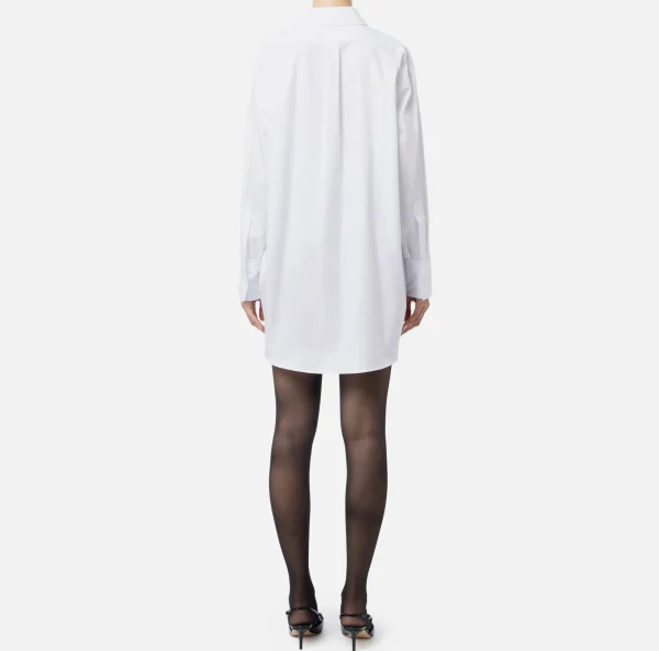 Elisabetta Franchi Camicie E Bluse^Camicia in popeline con etichetta in organza ricamata Bianco
