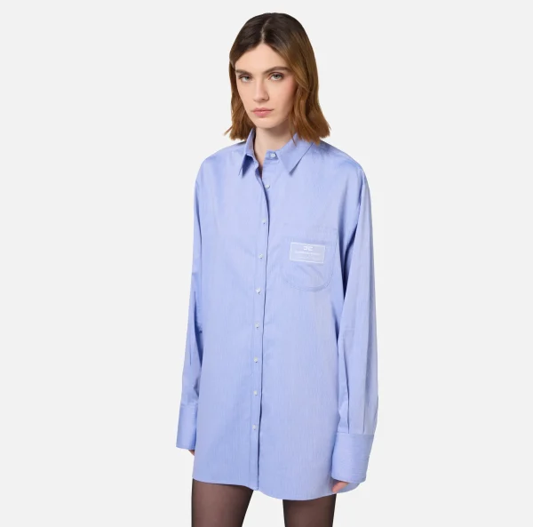 Elisabetta Franchi Camicie E Bluse^Camicia in popeline con etichetta in organza ricamata Oxford