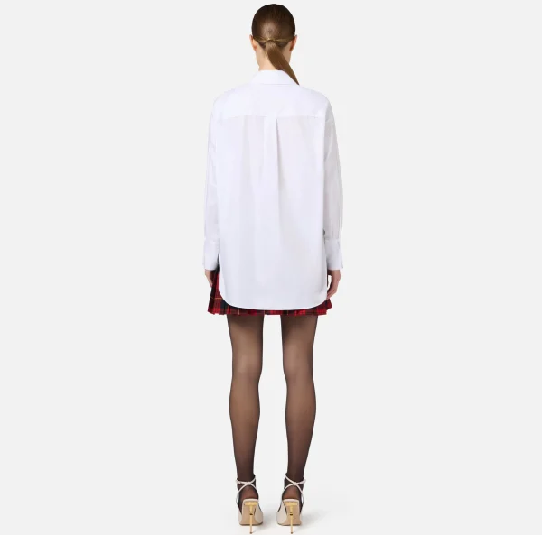 Elisabetta Franchi Camicie E Bluse^Camicia in popeline con logo sui polsi Bianco