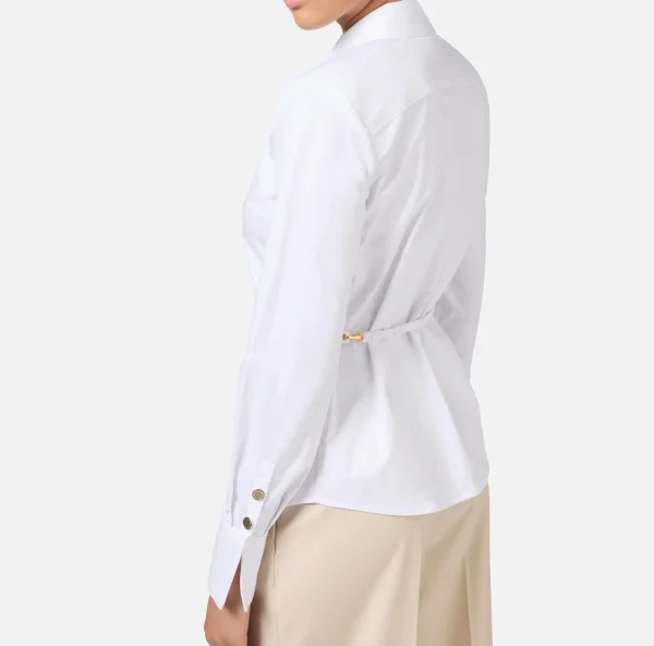 Elisabetta Franchi Camicie E Bluse^Camicia in popeline con spalle strutturate Bianco