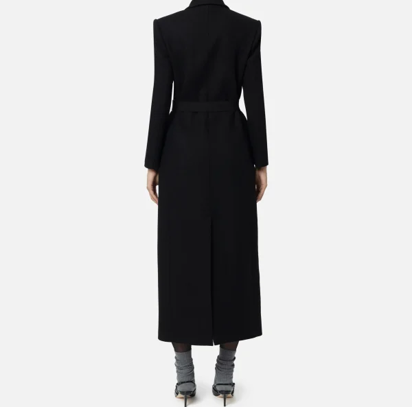 Elisabetta Franchi Capispalla^Cappotto doppiopetto con cintura utility Nero
