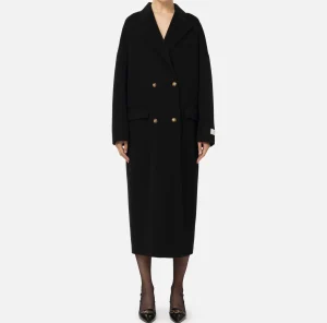 Elisabetta Franchi Capispalla^Cappotto over in lana Nero