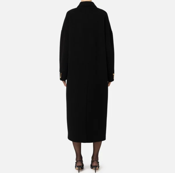 Elisabetta Franchi Capispalla^Cappotto over in lana Nero