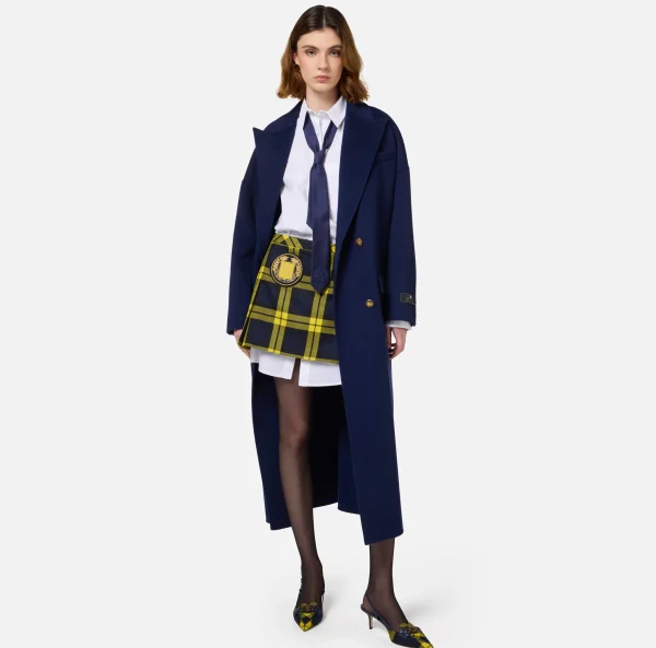 Elisabetta Franchi Capispalla^Cappotto over in lana Navy