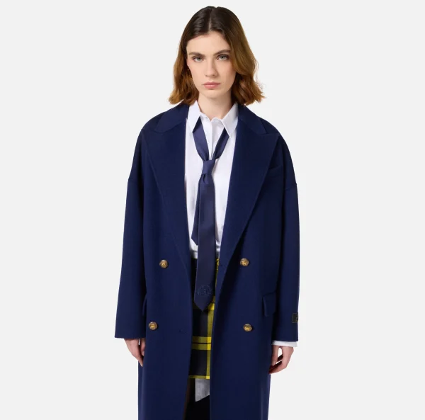 Elisabetta Franchi Capispalla^Cappotto over in lana Navy
